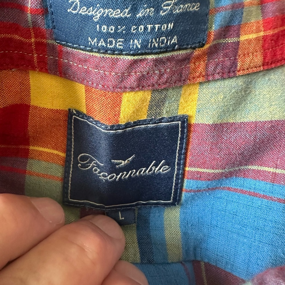 Faconnable Multicolor Plaid Button Down Shirt - image 2